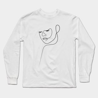 You May Not Be Perfect, But Your Eyelashes Should Be | One Line Drawing | One Line Art | Minimal | Minimalist Long Sleeve T-Shirt